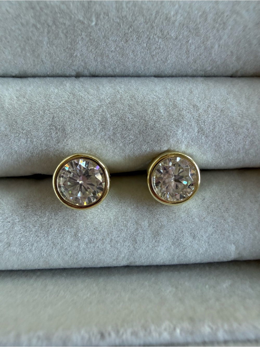 Adina Eden Gold Bezel Stud Earrings! NEVER WORN!